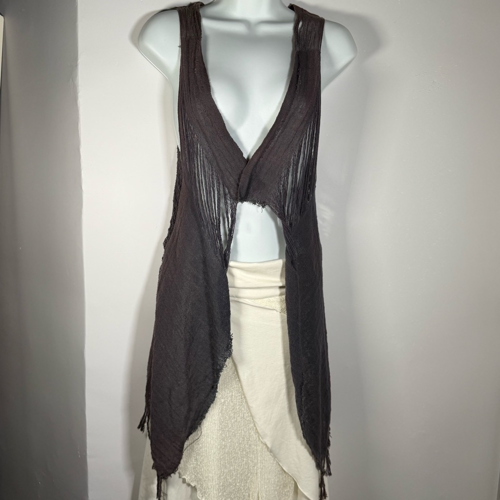 Caravana Tulum Plum Open Knit Gauze Boho Festival Desert Coachella Cardigan OS - Picture 10 of 11